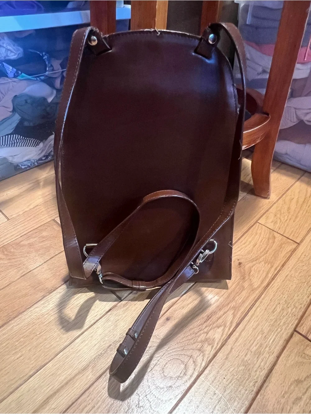 Salvatore Ferragamo - Vintage Brown Leather Backpack/Shoulder/Crossbody